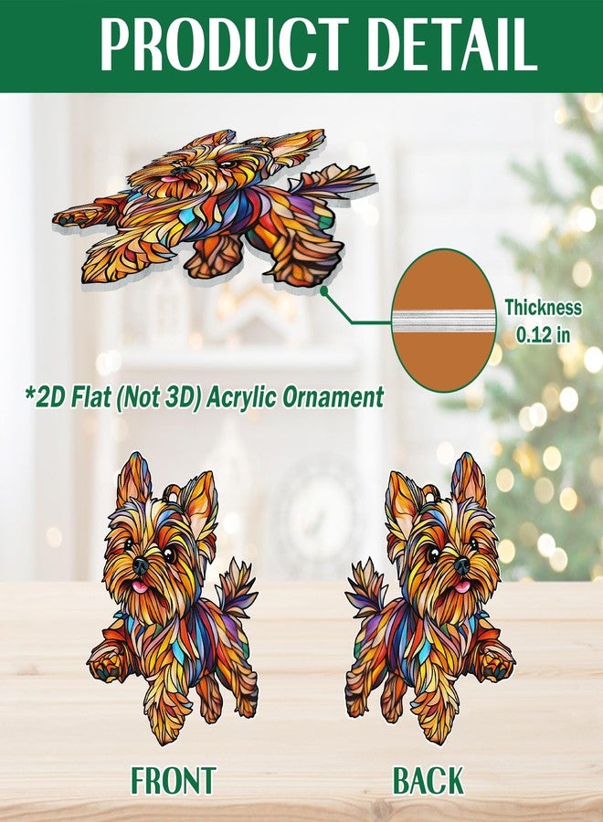 FLAGWIX Yorkie Christmas Ornaments - 2D Flat (Not 3D) Acrylic Dog Christmas Ornaments 2025 for Tree Decorations - Yorkie Ornament Gifts for Women Men, Dog Mom Gifts for Women, Gift for Animal Lover - Image 5